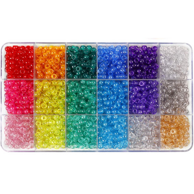 2500+pcs Multicolor Pony Beads Kit in 18 Colors