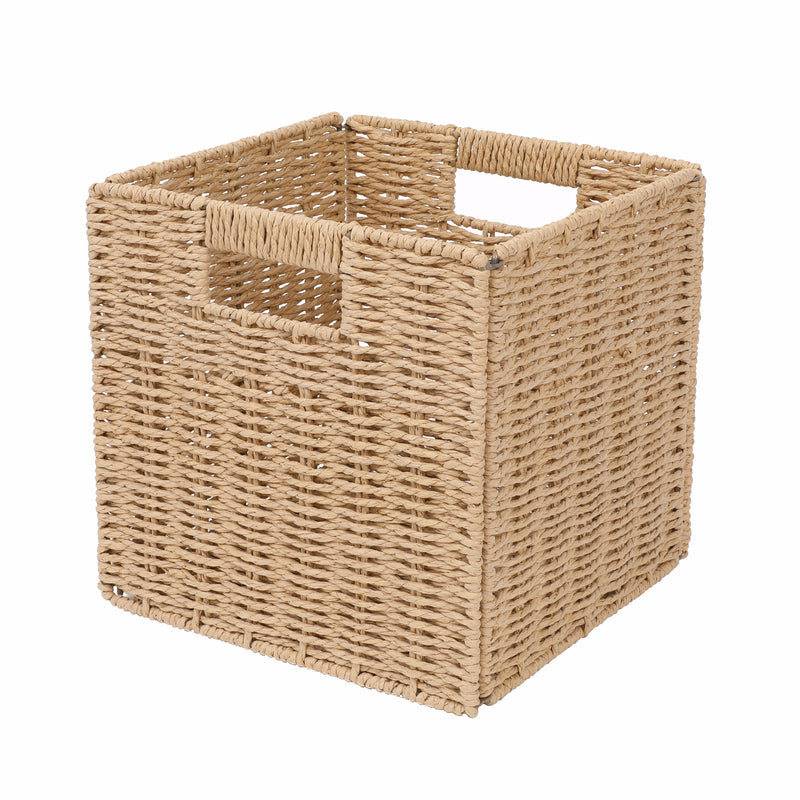 Chicgrowth Wicker Baskets Woven Foldable Collapsible Cube Bin With Handle