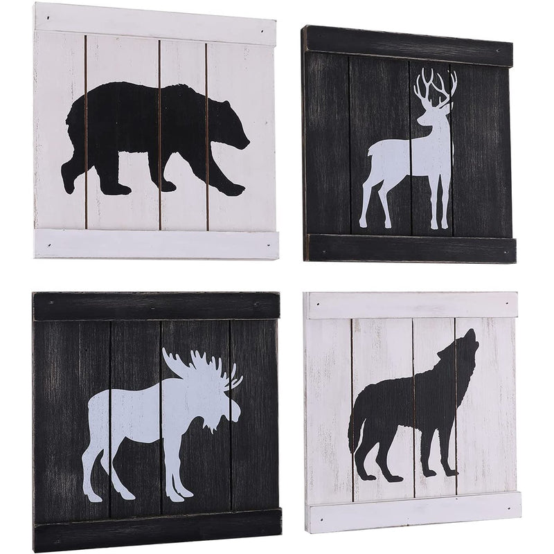 Chicgrowth Wall Decor Rustic Cabin Decorations For Home Animal Art Wood Décor