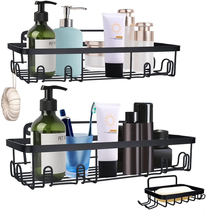 Chicgrowth Shower Shelves Caddy Bathroom Shelf Organizer Black Space Aluminum 3 Pack